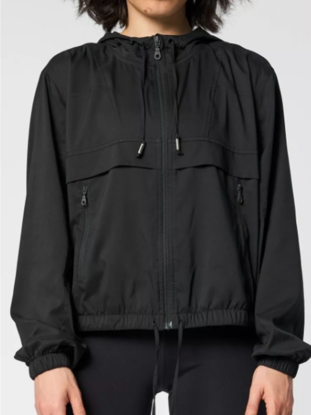girlfriend collective Black Hooded Windbreaker